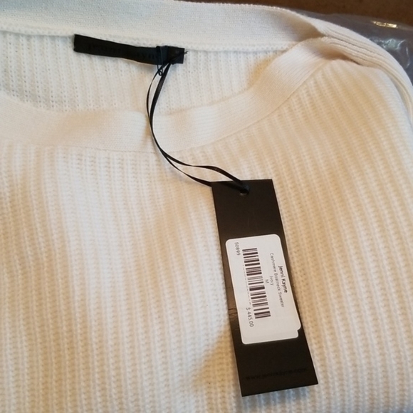 NWT Jenni Kayne Cashmere Boatneck Sweater Ivory White Medium/Small Oversized - Picture 6 of 10